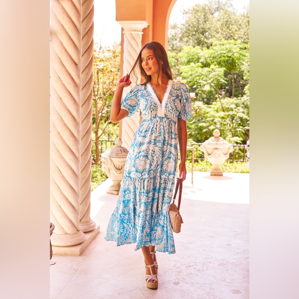 Sheridan French Margot Dress In Sky Jardin